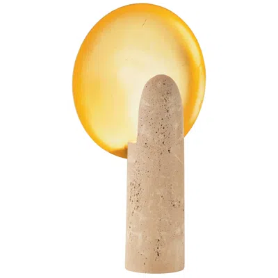 Arteriors Home Arteriors Eclipse Table Lamp Faux Travertine/antique Brass