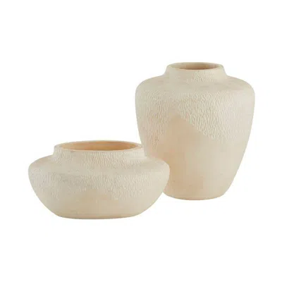 Arteriors Home Arteriors  Freeman Vases, Set Of 2 Eggshell