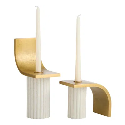 Arteriors Home Arteriors Ivanna Ricestone Candleholders Set Of 2 Ivory