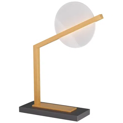 Arteriors Home Zahar 20.5" Modern Disc Black And Brass Desk Lamp