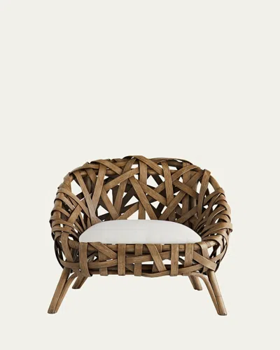 Arteriors Horatio Woven Rattan Chair In White