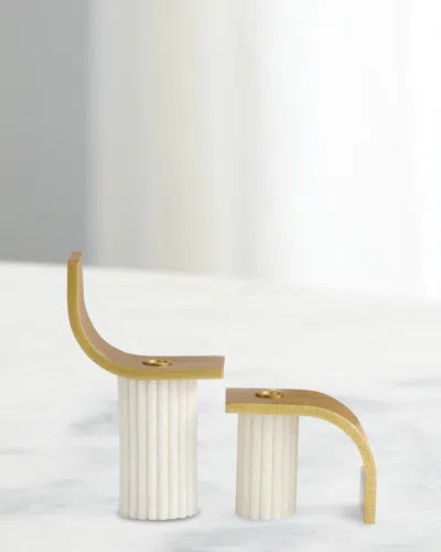 Arteriors Ivanna Candleholders, Set Of 2 In White