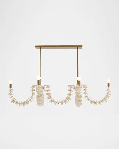 Arteriors Kalama 57" 8-light Linear Coconut Shell Chandelier In White