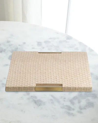 Arteriors Kellen Suede Basketweave Tray In Brown