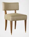 Arteriors Laurent Leather Dining Chair In Dove