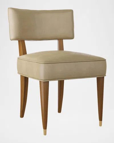 Arteriors Laurent Leather Dining Chair In Dove