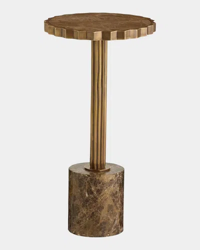 Arteriors Mabel & Brass Accent Table In Brown
