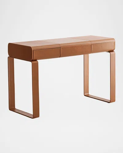 Arteriors Meyer Leather Writing Desk In Russet