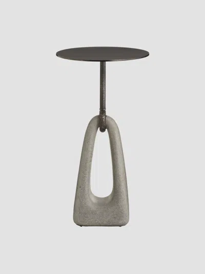 Arteriors Miles Ricestone & Bronze-plated Iron Accent Table In Gray