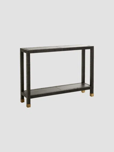 Arteriors Oswald Leather Console In Gray