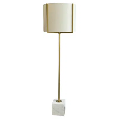 Pre-owned Arteriors Pearson Floor Lamp By : Brass & Marble, Mid-century Design In Sand