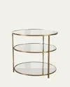 Arteriors Percy End Table, 30" In Gold/mirrors