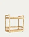 Arteriors Prosper Rattan Bar Cart In Natural