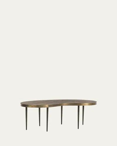 Arteriors Rein Brass Coffee Table In Animal Print