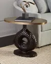 Arteriors Seth Textured Side Table In Black/gold