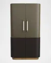 Arteriors Sherbourne Tall Leather Cabinet In Graphite