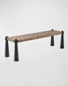 Arteriors Solange Rattan Bench, 58.5" In Tobacco Wash