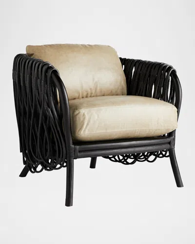 Arteriors Strata Leather Lounge Chair In Brown