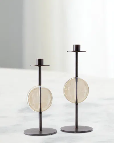 Arteriors Terrell Candleholders, Set Of 2 In Black