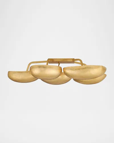 Arteriors Theo 55" 13-light Gold Leaf Flush Mount