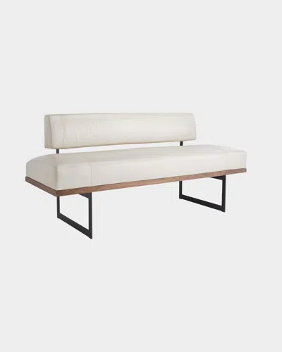 Arteriors Tuck Leather Bench In White