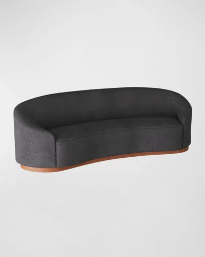 Arteriors Turner Sherpa Sofa, 108" In Black