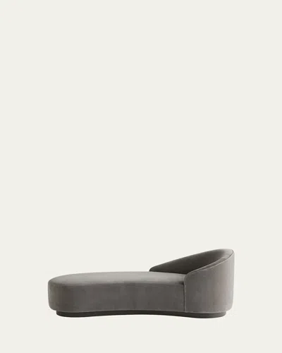 Arteriors Turner Velvet Chaise In Gray