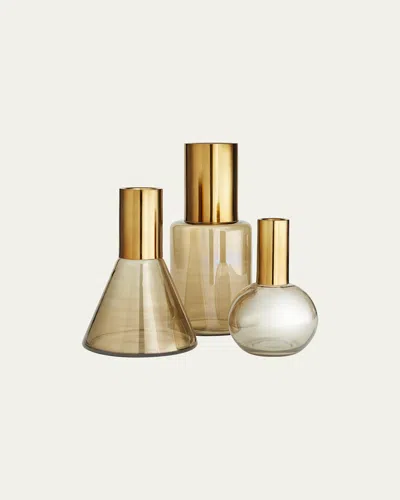 Arteriors Union Vases, Set Of 3 In Smoke Luster