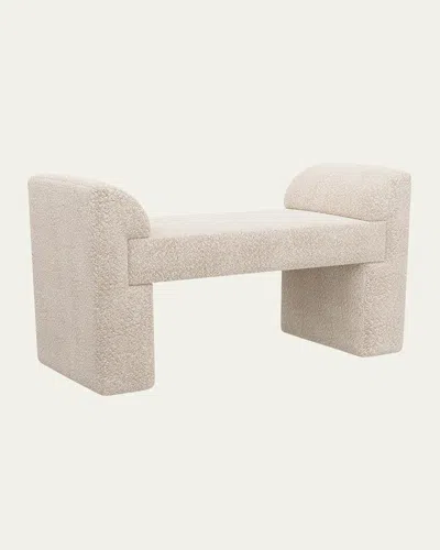 Arteriors Windemere Sherpa Bench - 49" In Neutral