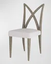 Arteriors Xavier Dining Side Chair In Smoke, White