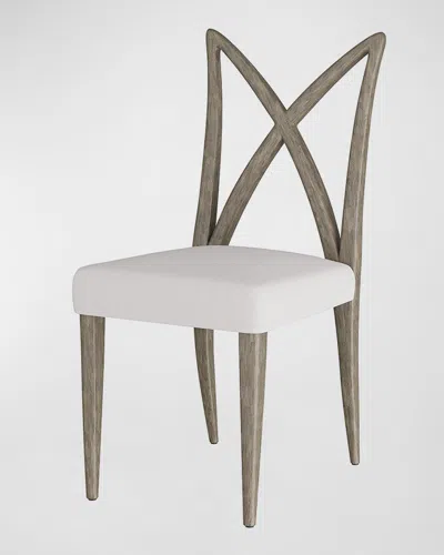 Arteriors Xavier Dining Side Chair In Smoke, White