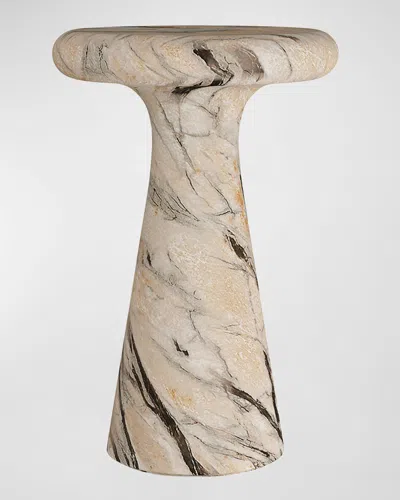 Arteriors Zahara Faux Marble Drink Table In Brown
