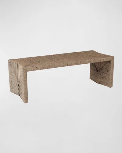 Arteriors Zuri Rattan Bench, 52" In Brown