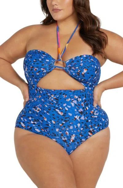 Artesands Au Contraire Cutout Reversible Multifit One-piece Swimsuit In Blue