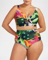 Artesands Chelona High-waist Ruched Bikini Bottoms In Chelona