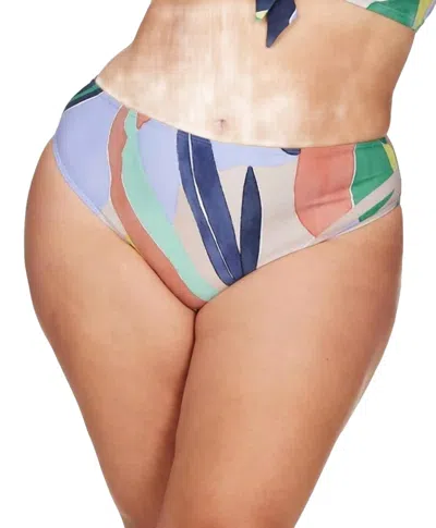 Artesands Curve Fit Mid Rise Swim Pant In Beige Multi