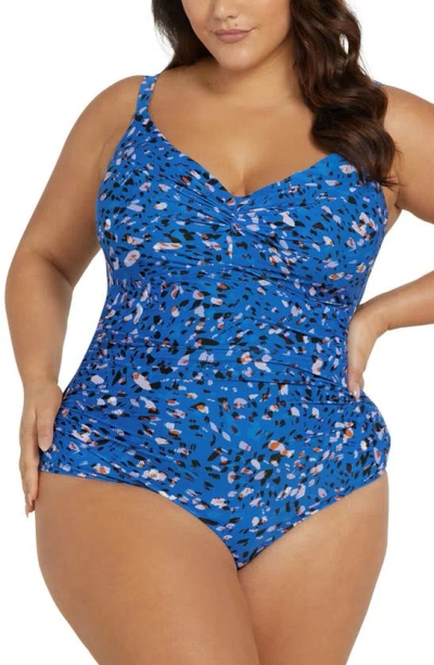 Artesands Jacqua Monet Underwire One-piece Swimsuit In Blue