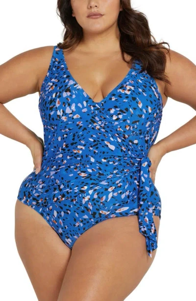 Artesands Plus Size Jaqua Hayes One-piece Swimsuit In Blue