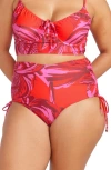 Artesands Les Fauves Degas High Waist Bikini Bottoms In Red