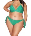 Artesands Linear Perspective Klee Triangle Bikini Top In Green