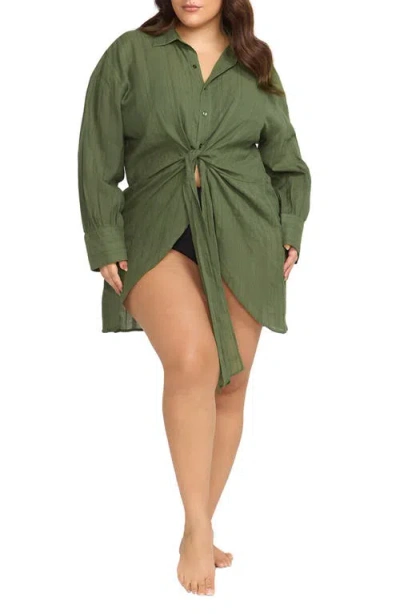 Artesands Mahler Resort Wear Cover-up Shirt In Green