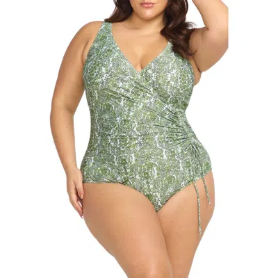 Artesands Mudlahara Rembrant One-piece Swimsuit In Olive