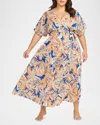Artesands Areca Cea Verdi Cover-up Wrap Dress In Blue