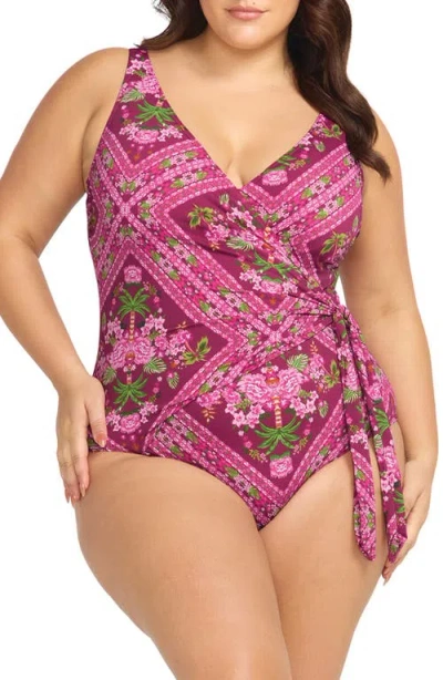 Artesands Shambala Hayes D- & Dd-cup Underwire One-piece Swimsuit In Pink