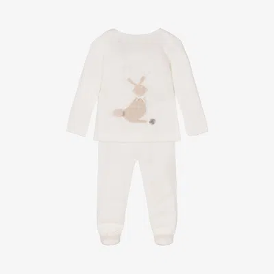 Artesania Granlei Ivory Knitted 2 Piece Babygrow In White