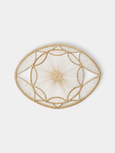 Artesanías Del Atlántico Set Of 4 Loto Handwoven Palm Oval Placemats In Brown