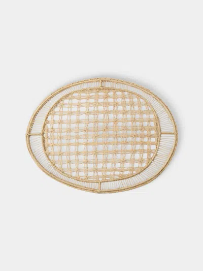 Artesanías Del Atlántico Set Of 4 Marea Handwoven Palm Oval Placemats In Brown