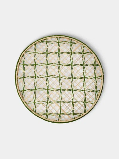 Artesanías Del Atlántico Set Of 4 Panal Handwoven Palm Placemats In Gray