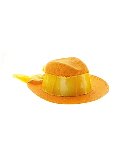 Pre-owned Artesano Hat In Yellow/orange