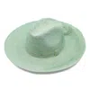 Artesano Isabella Clasico Crochet Wide Brim Packable Adriatic Mist Hat With Tagua Buckle Cord
